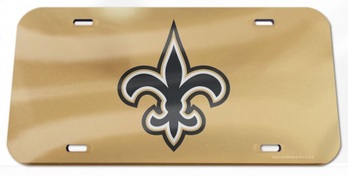 New Orleans Saints Auto Tag - Gold Mirror Tag